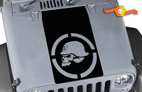 Adesivo in vinile Metal Mulisha Skull Blackout per cofano Jeep Wrangler