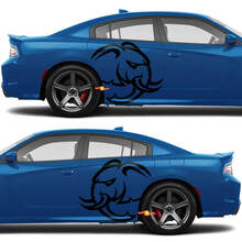 ENORME logo Dodge Challenger o Charger Hellelephant Decalcomanie laterali Grafica in vinile
 2