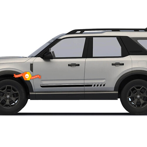 Coppia di adesivi per decalcomanie a strisce laterali Ford Bronco per 2 porte 2 colori
