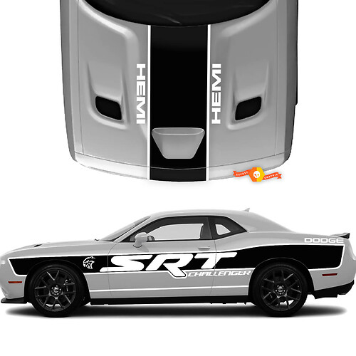 SRT Hemi Dodge Challenger Hellcat Adesivi laterali e sul cofano Decalcomanie Grafica in vinile
