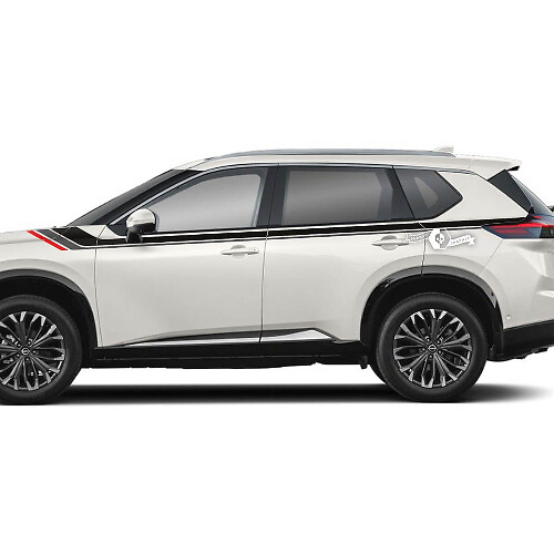 Coppia Nissan Rogue pannello basculante porta laterale strisce parafango posteriore adesivo decalcomania grafica in vinile 3 colori
