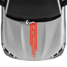 Decalcomania a scacchi con striscia sul cofano per adesivo in vinile Ford Mustang MACH-E MACH E
 2
