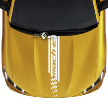 Decalcomania a scacchi con striscia sul cofano per adesivo in vinile Ford Mustang MACH-E MACH E
 3