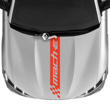 Decalcomania a scacchi con striscia sul cofano per adesivo in vinile Ford Mustang MACH-E MACH E
 5