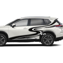 Coppia Nissan Rogue porta laterale parafango posteriore strisce tortuose strada adesivo decalcomania grafica in vinile
 3