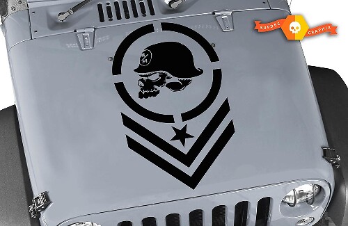 Adesivo in Vinile Metal Mulisha Skull per Cofano Jeep Wrangler