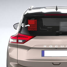 Nissan US USA bandiera americana patriottica lunotto posteriore vinile adesivo grafica
 3