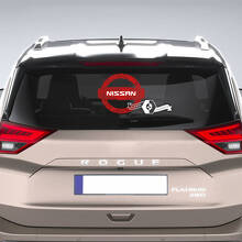 Logo Nissan con grafica adesiva in vinile per finestre con linee topografiche
 2
