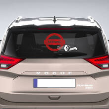 Logo Nissan con grafica adesiva in vinile per finestre con linee topografiche
 4