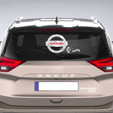 Logo Nissan con grafica adesiva in vinile per finestre con linee topografiche
 5
