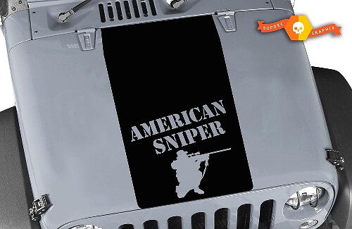 Adesivo in vinile Blackout American Sniper per cofano Jeep Wrangler