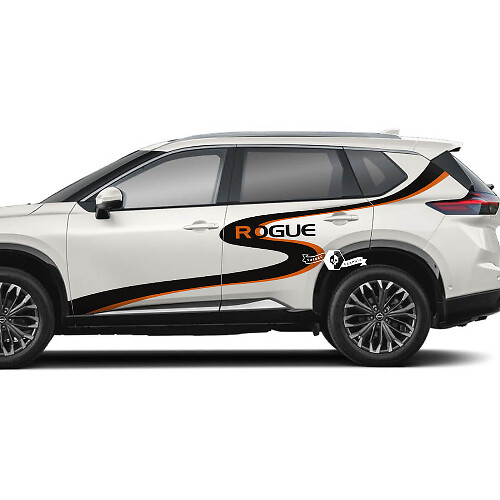 Grafica adesiva in vinile per porte laterali Nissan Rogue S Wave
