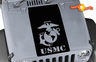 Cappuccio in vinile logo Jeep Wrangler Blackout USMC Decalcomania TJ LJ JK Unlimited