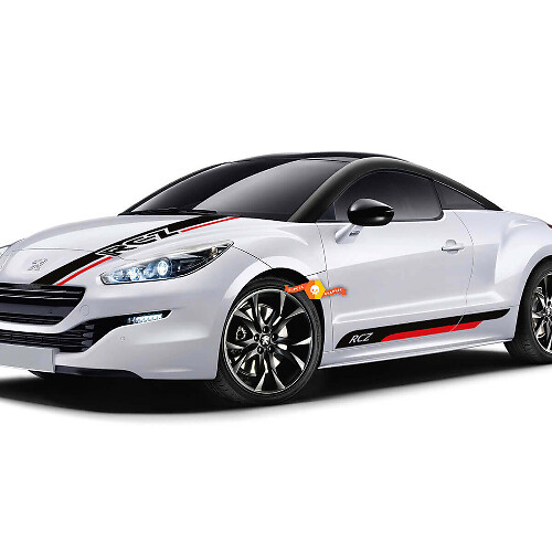 Kit di adesivi in vinile con strisce sul cofano e laterali in stile racing per Peugeot RCZ Coupé