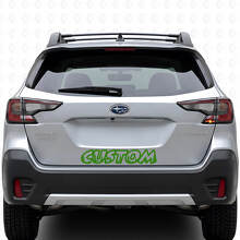 Adesivo in Vinile Personalizzato con Testo Stile Forest per Porta Bagagliaio Subaru Outback_3
