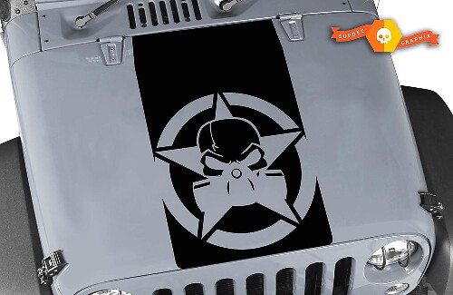 Adesivo in Vinile con Maschera Antigas Nera e Teschio per Jeep Wrangler