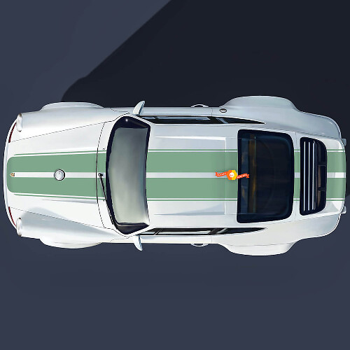 Porsche 964 Singer Turbo Study Style con larghe strisce centrali
