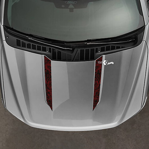 Adesivi in Vinile con Linee Topografiche per Cofano Musclecar F150