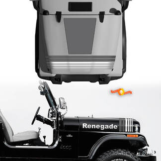 Kit di parafanghi per cofano Jeep Renegade CJ7 decalcomanie in vinile linee grafiche stile grigio scegli i colori
