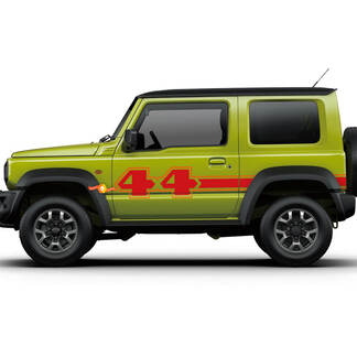 Grafica adesiva decalcomania per porte laterali con strisce colorate Suzuki JIMNY 4x4 2X
