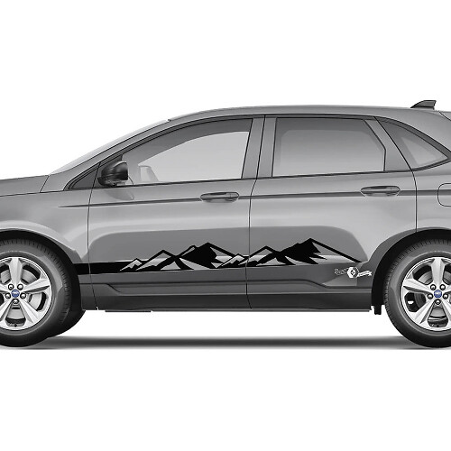 2x adesivi grafici in vinile per decalcomanie per carrozzeria Ford Edge Doors Side Mountains 2
