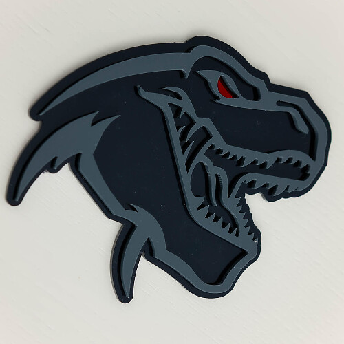 Distintivo 3D Fender Badge Emblema TRX Dinosauro Dodge Red Eye
