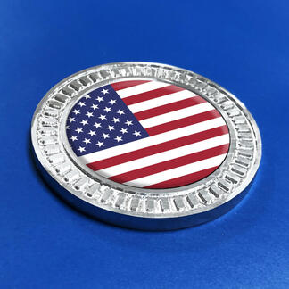 Distintivo 3D Emblema in alluminio metallico con bandiera USA USA
 1