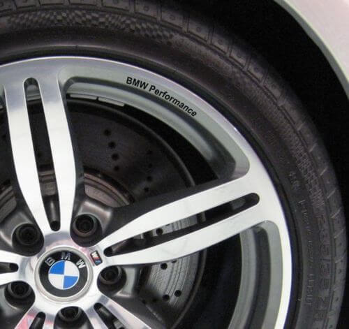 Set di Adesivi in Vinile per Cerchi Ruota BMW Performance per Auto BMW
