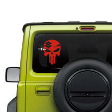 Adesivo Vetro Posteriore in Vinile Teschio Punisher per Suzuki Jimny_2