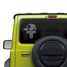 Adesivo Vetro Posteriore in Vinile Teschio Punisher per Suzuki Jimny_3