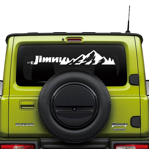 Adesivo Grafico Lettere Montagne per Finestrino Posteriore Suzuki JIMNY