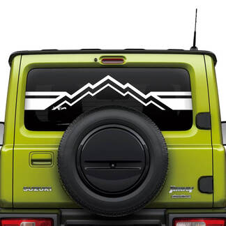 Grafica adesiva con logo decalcomania per finestrino posteriore Suzuki JIMNY Mountains 2
