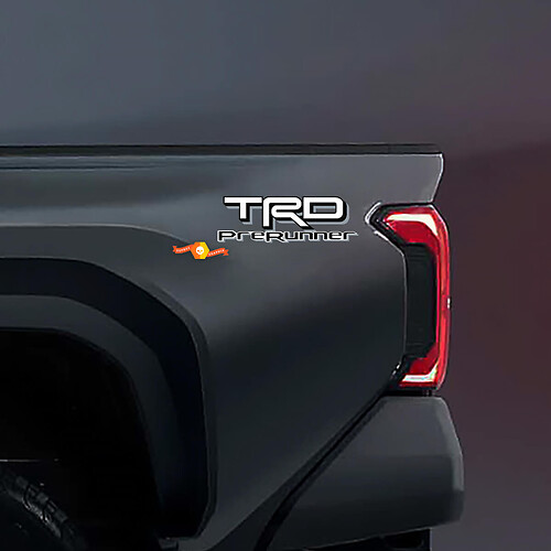 Coppia adesivi per decalcomanie per camion lato letto TRD PreRunner Toyota Racing Development 3 colori

