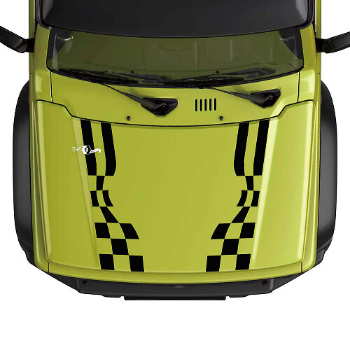 Bandiera a scacchi Striscia decalcomania aderente per cofano per Suzuki JIMNY