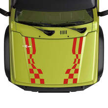 Bandiera a scacchi Striscia decalcomania aderente per cofano per Suzuki JIMNY 2