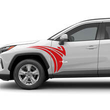 Il kit di adesivi grafici tribali anteriori laterali si adatta alla decalcomania in vinile Toyota RAV4
 4
