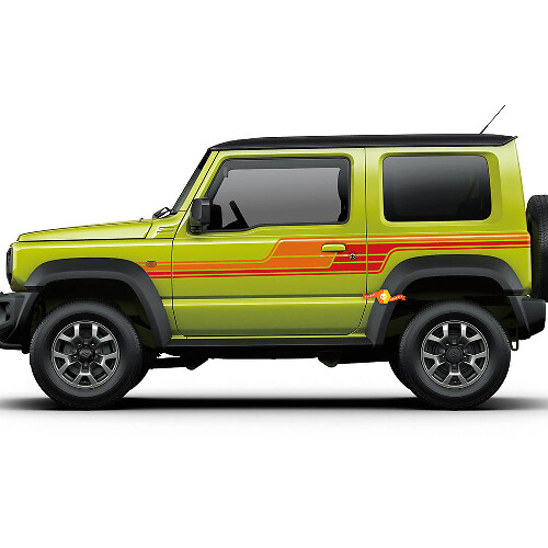 Grafica adesiva decalcomania Suzuki JIMNY Vintage Retro Stripes Doors
