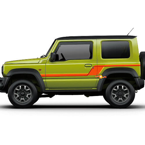 Grafica adesiva decalcomania per porte Suzuki JIMNY Vintage Retro Stripes 2
