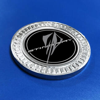 Stemma 3D Stingray nero Chevrolet Corvette Emblema in metallo e alluminio
