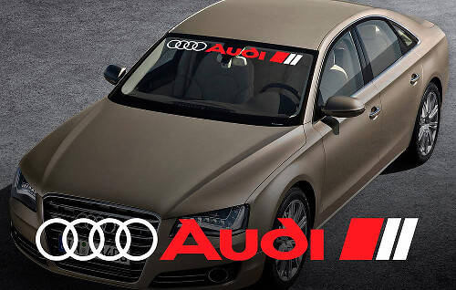 Adesivo in Vinile Striscia Parasole Parabrezza Logo Audi