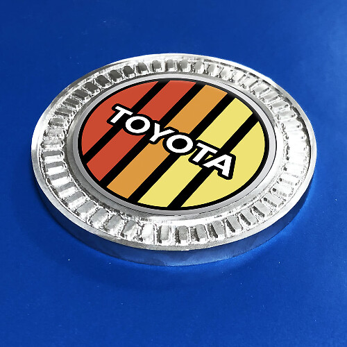 Distintivo 3D Toyota Vintage TRD Retro Heritage Racing Stripes Emblema in metallo e alluminio
