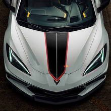 Adesivo in Vinile con Doppie Strisce Sul Cofano per Chevrolet Corvette C8_2