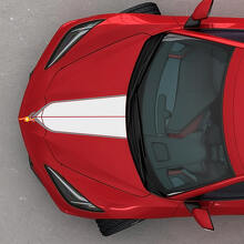 Adesivo in Vinile con Doppie Strisce Sul Cofano per Chevrolet Corvette C8_3