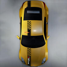 Nissan Skyline GTR R35 Nismo Inspired R Hood Roof Trunk Kit di decalcomanie a strisce a scacchi
 2