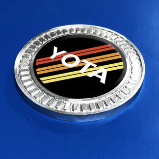 Badge 3D Toyota Yota Vintage TRD Retro Heritage Racing Stripes Emblema in metallo e alluminio
