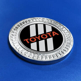 Badge 3D Toyota grigio e rosso TRD Retro Heritage Racing Stripes Emblema in metallo e alluminio
