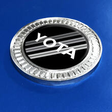 Badge 3D Toyota Yota grigio e rosso TRD Retro Heritage Racing Stripes Emblema in metallo e alluminio
 2