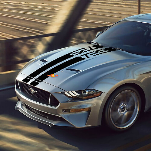 Decalcomanie per cofano Strisce Mustang Rocket v8 725 per adesivi decalcomanie in vinile Ford Mustang
