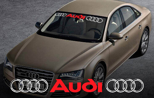 Adesivo in Vinile Banner Parasole con Anelli Audi per Veicoli Audi