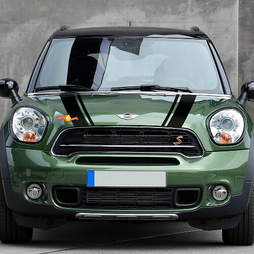 Adesivo grafico decalcomania Mini Cooper Countryman JCW cofano cofano e strisce posteriori
